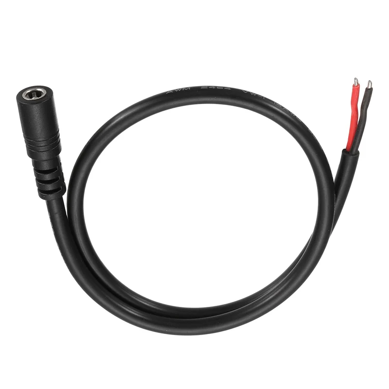 DC Power Pigtail Cable, 50cm/1.6FT 14AWG 5.5x2.1mm FeMale Barrel Plug