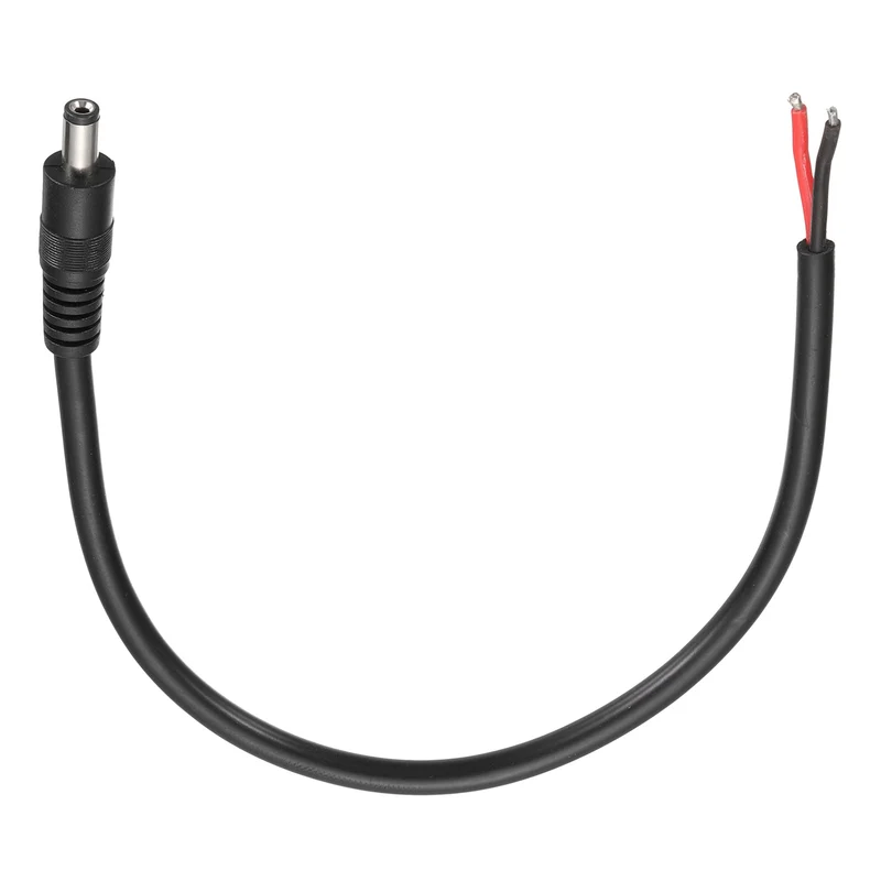 DC Power Pigtail Cable, 30cm/1FT 14AWG 5.5x2.1mm Male Barrel Plug