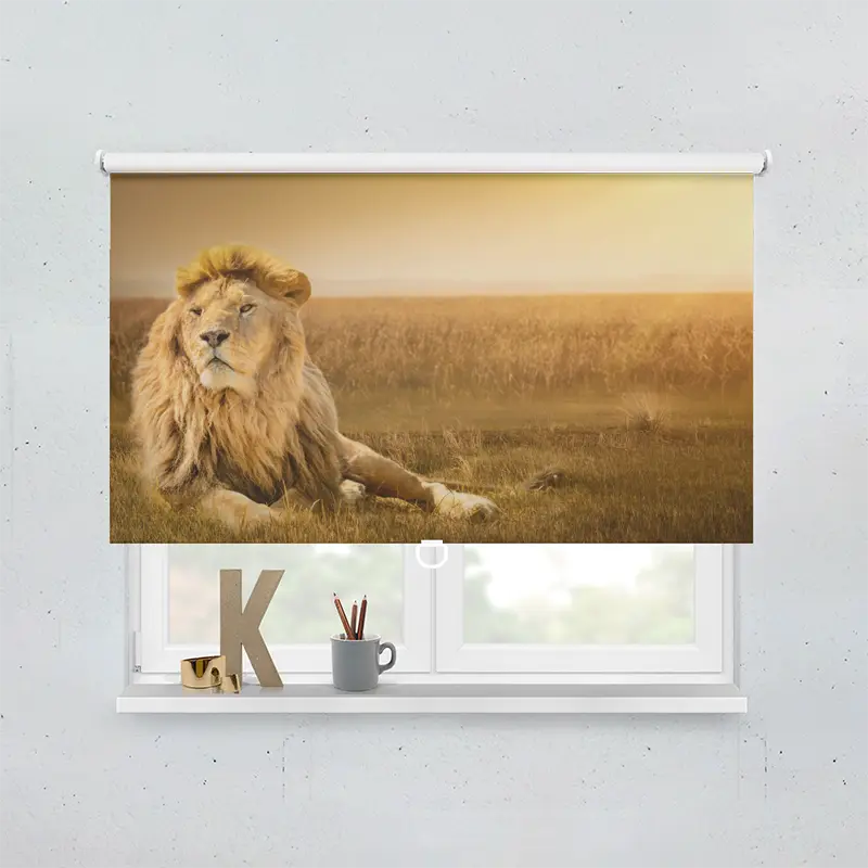 Springrollo Motiv "Loewe Afrika Savanne"