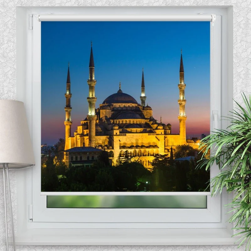 Klemmfix Rollo "Istanbul Blaue" | Motiv-Klemmrollo