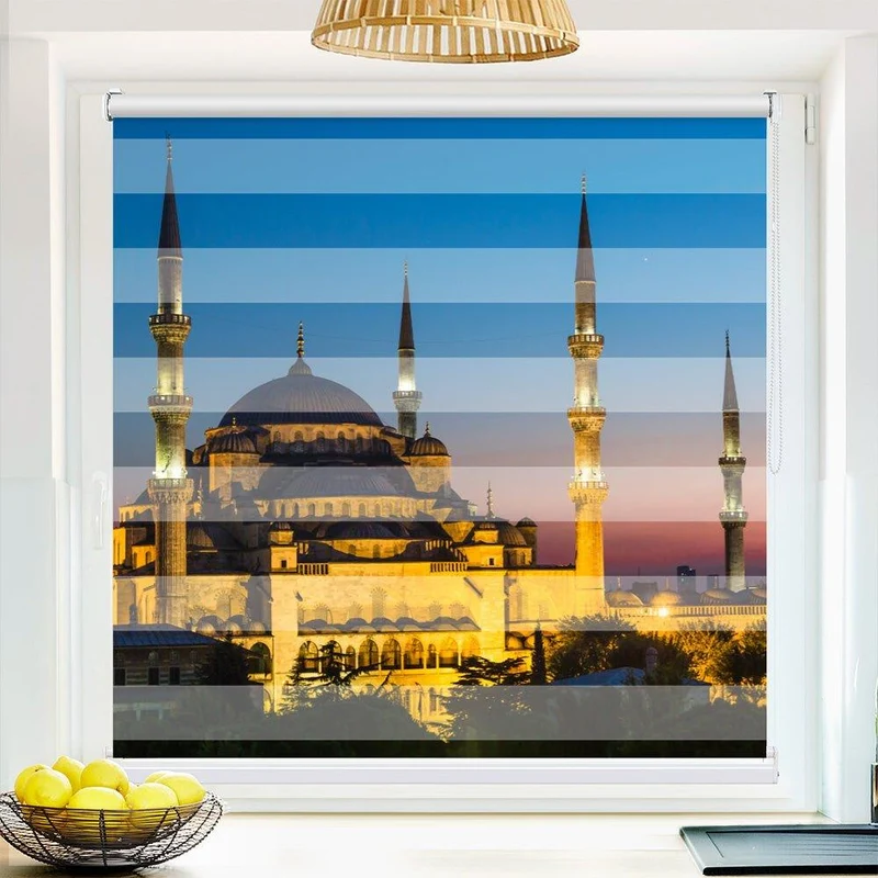 Klemmfix Doppelrollo "Istanbul Blaue" | Klemm Doppelrollo