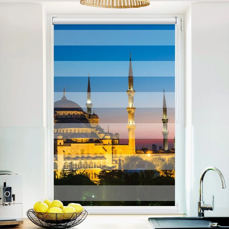 Klemmfix Doppelrollo "Istanbul Blaue" | Klemm Doppelrollo