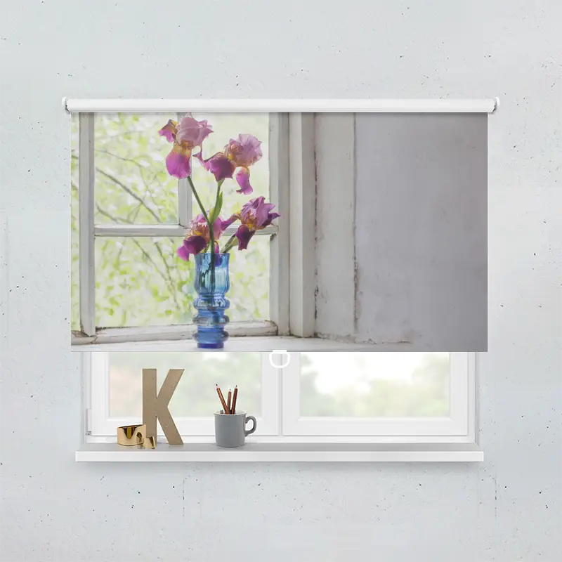 Springrollo Motiv "Iris Vase Fenster"