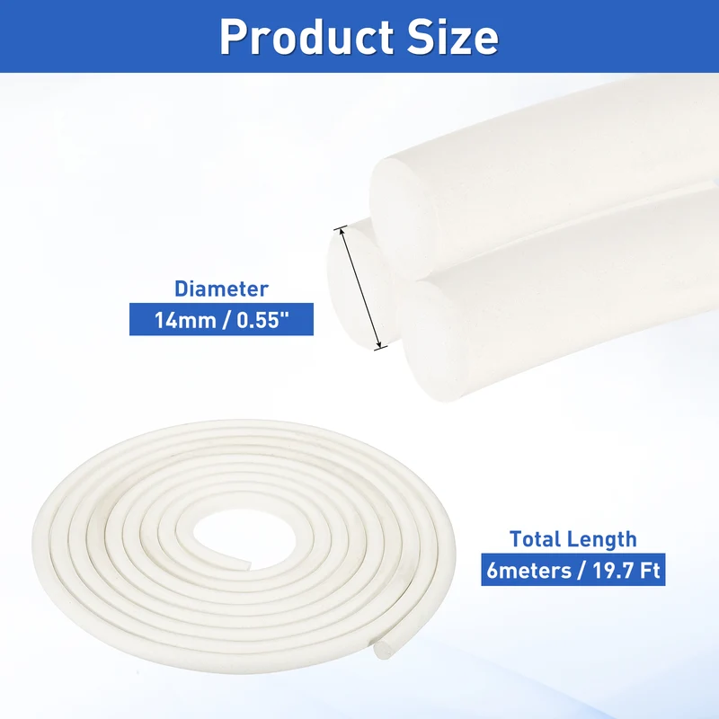 Foam Backer Rod, 35/64" x 19.7Ft Foamed Silicone Foam Caulk Saver, White