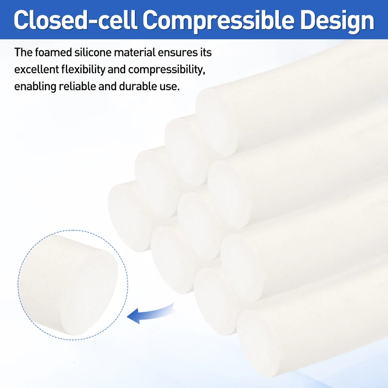 Foam Backer Rod, 49/50" x 6.6Ft Foamed Silicone Foam Caulk Saver, White