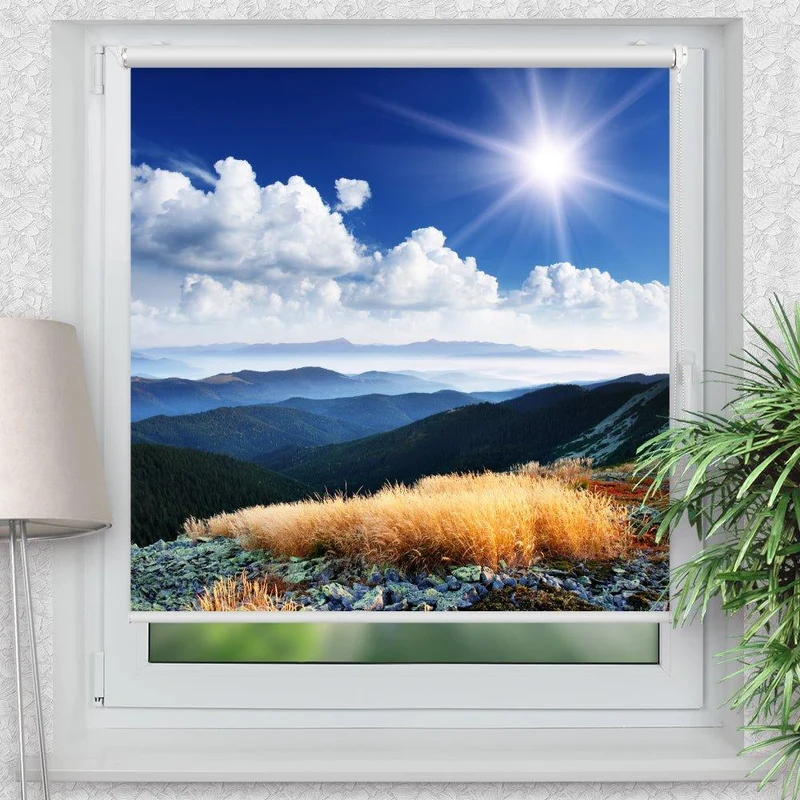 Klemmfix Rollo "Berglandschaft Aussicht" | Motiv-Klemmrollo