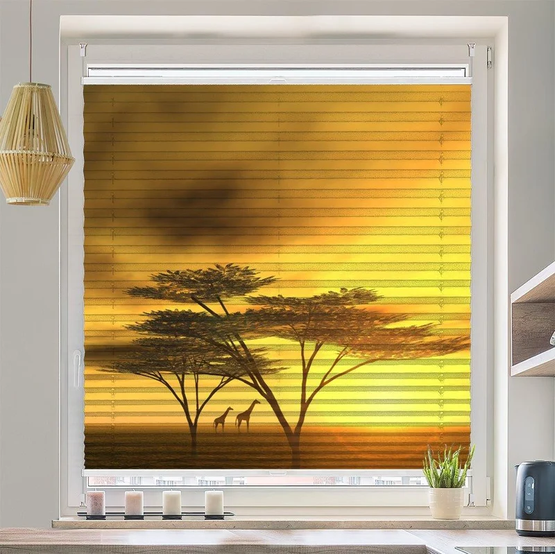 Plissee Motiv "Afrika Giraffen"