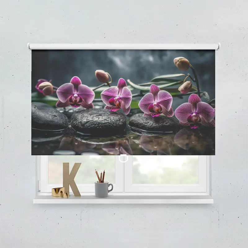 Springrollo Motiv "Orchideen Pink"