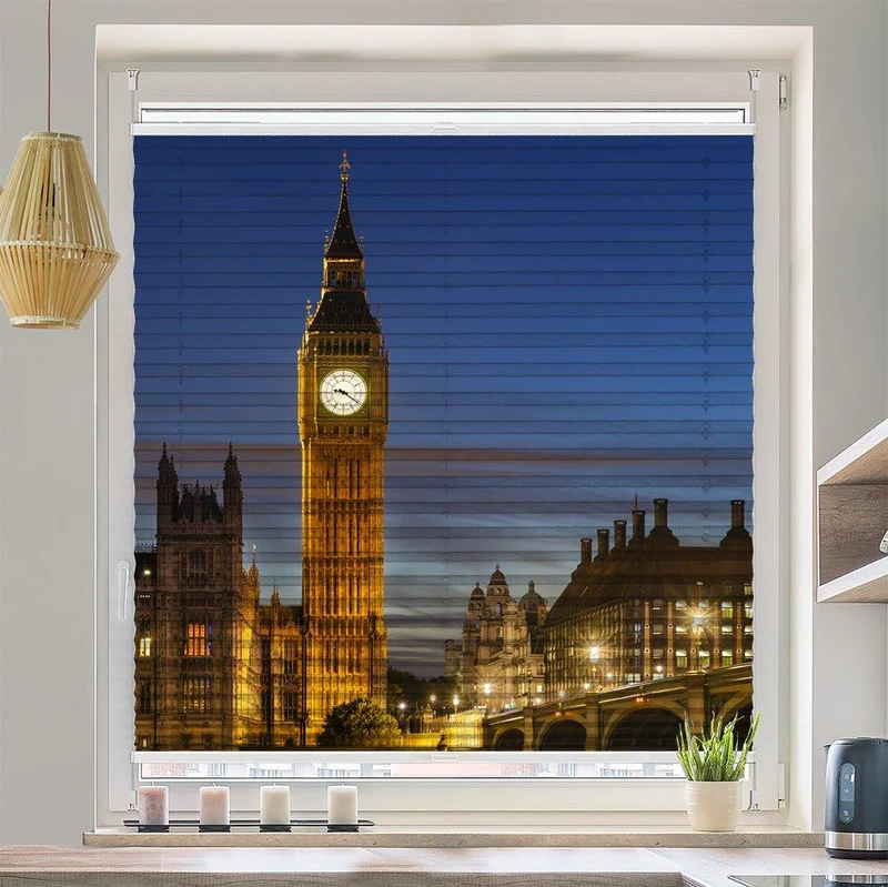 Wabenplissee Motiv "Big Ben London Westminster"