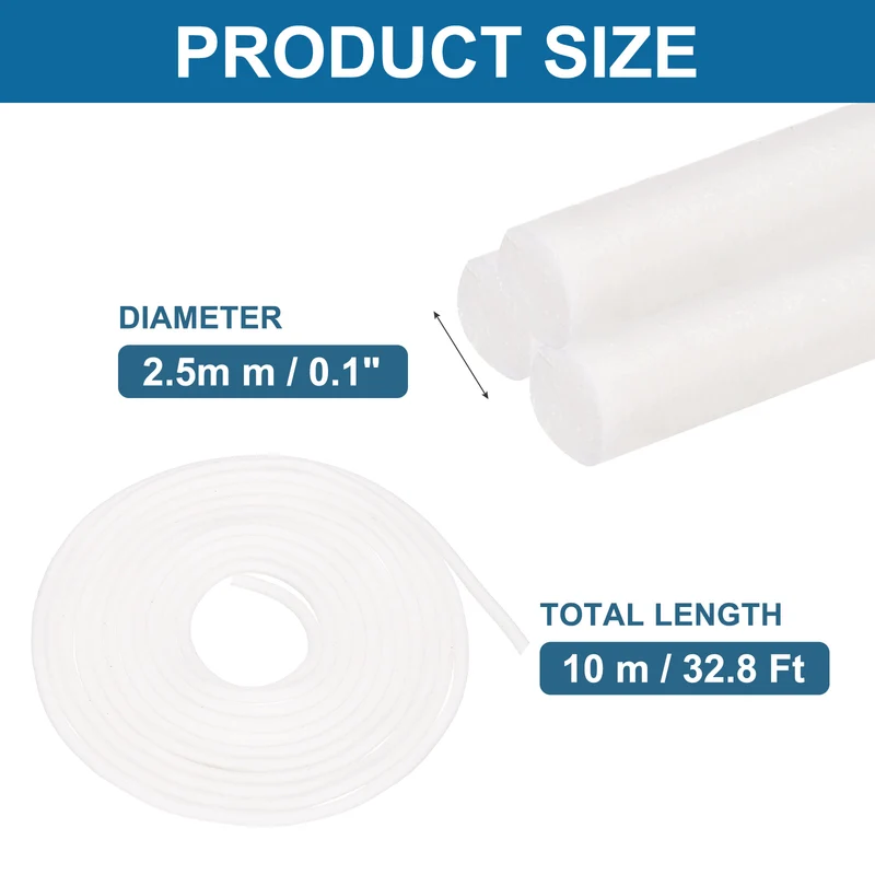 Foam Backer Rod, 5/48" x 32.8Ft Foamed Silicone Foam Caulk Saver, White