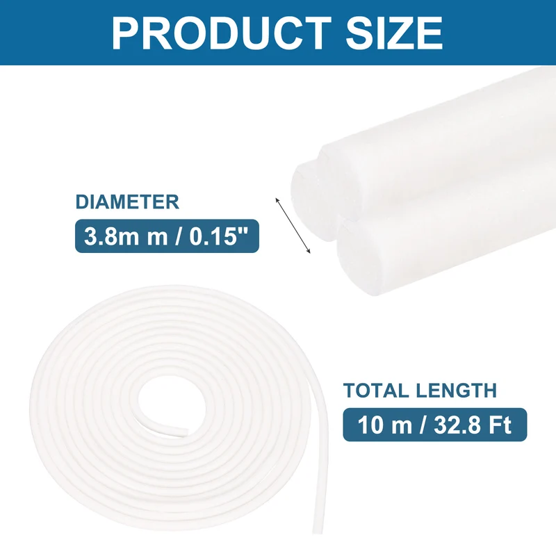 Foam Backer Rod, 3/20" x 32.8Ft Foamed Silicone Foam Caulk Saver, White