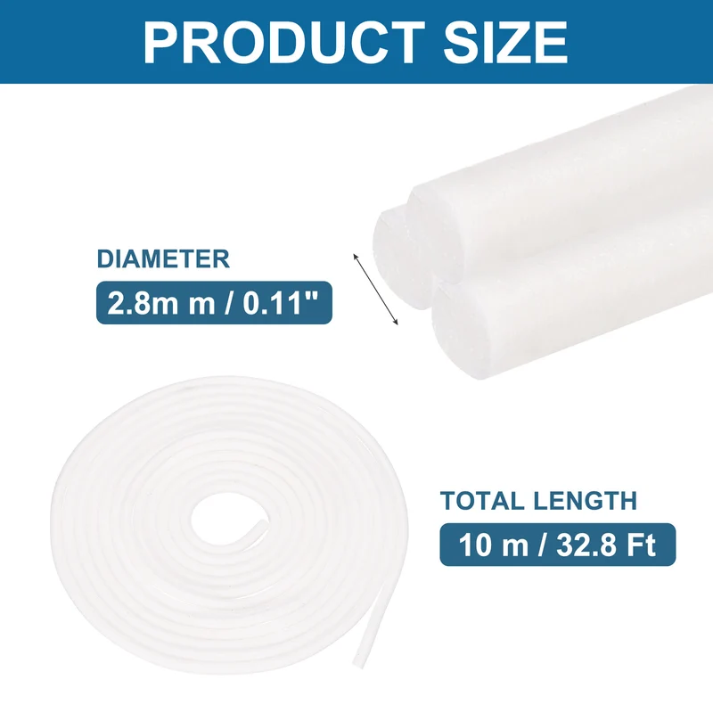 Foam Backer Rod, 7/64" x 32.8Ft Foamed Silicone Foam Caulk Saver, White