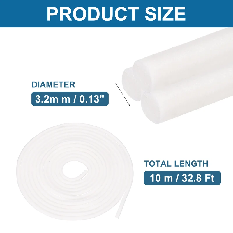 Foam Backer Rod, 1/8" x 32.8Ft Foamed Silicone Foam Caulk Saver, White