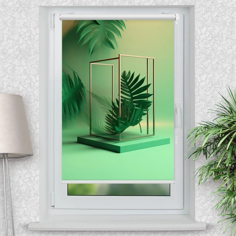 Klemmfix Rollo "Frame art Palme" | Motiv-Klemmrollo