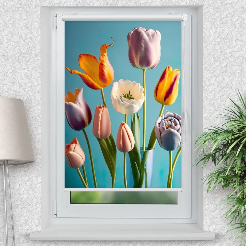 Klemmfix Rollo "Blume pop art" | Motiv-Klemmrollo