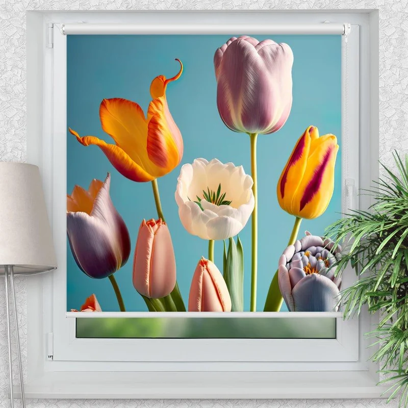 Klemmfix Rollo "Blume pop art" | Motiv-Klemmrollo