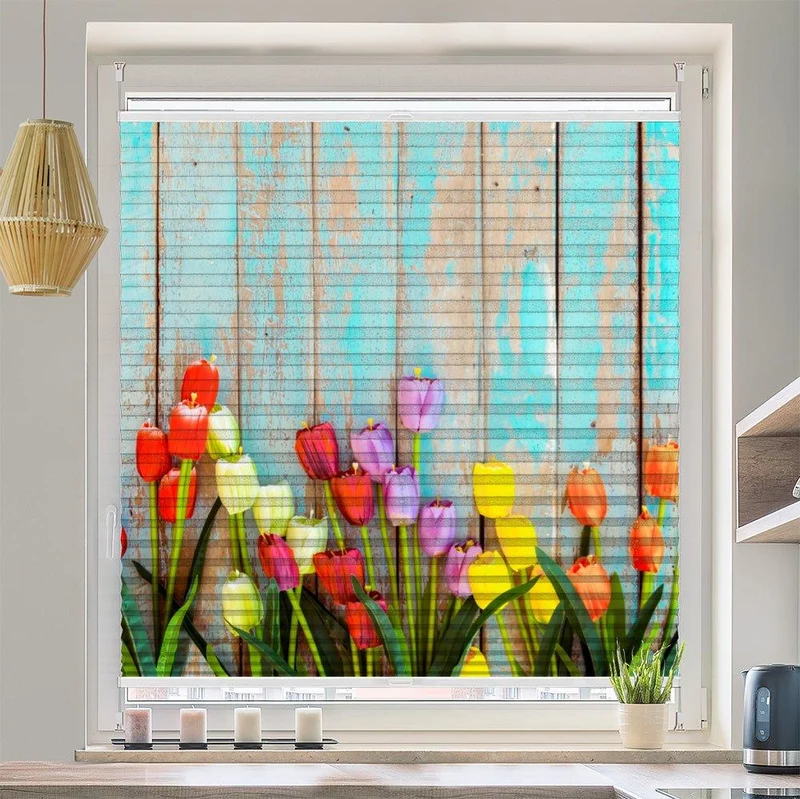 Plissee Motiv "Tulpen vintage"