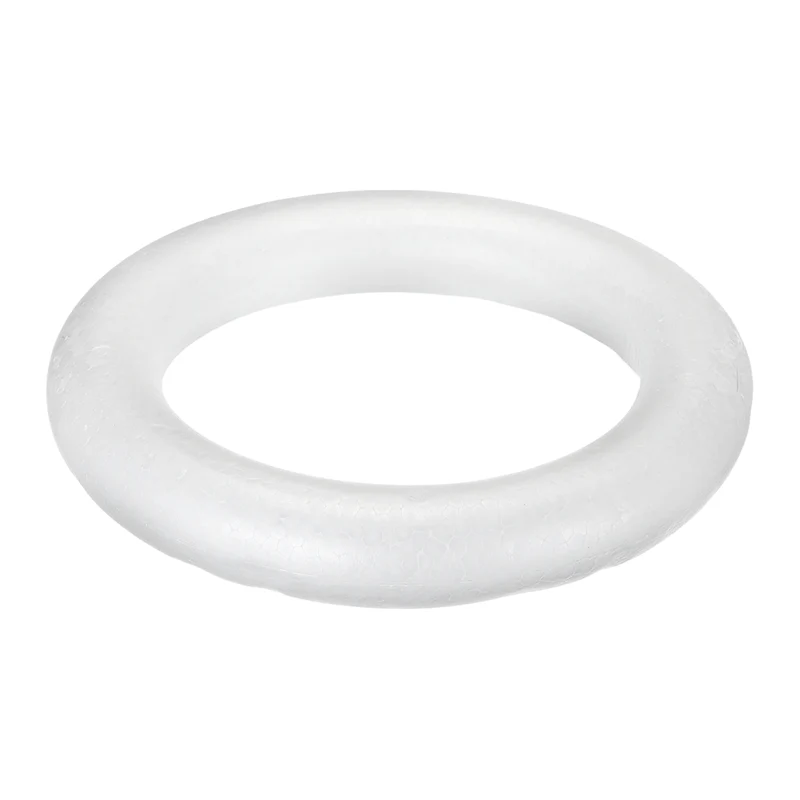 1 Pcs Craft Foam Wreath, 25cm/9.84" Round Craft Rings for Decoration DIY, White