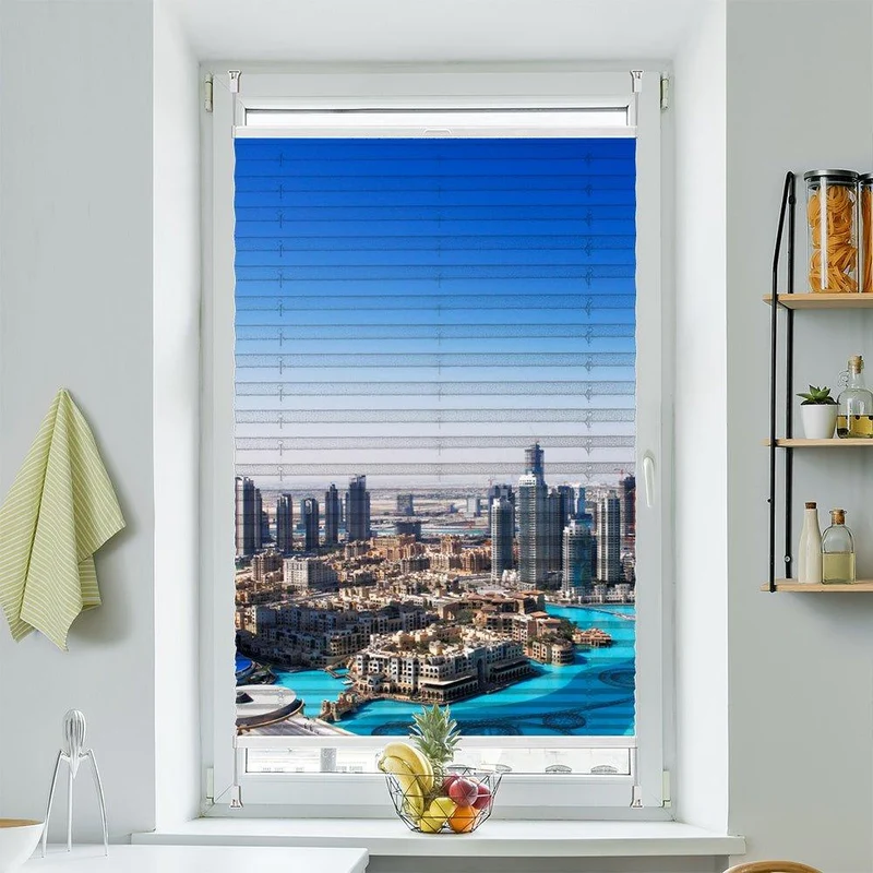 Wabenplissee Motiv "Dubai Skyline Downtown"