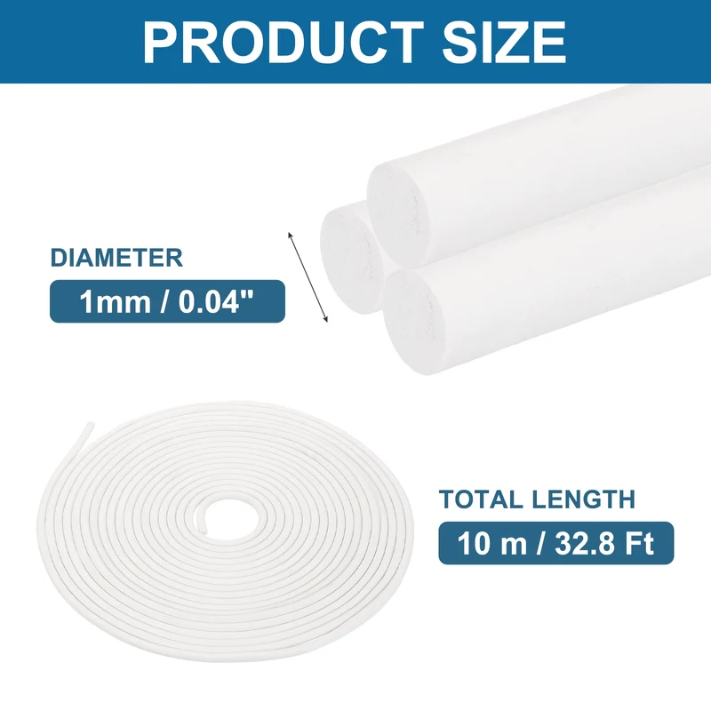 Foam Backer Rod, 1/25" x 32.8Ft Foamed Silicone Foam Caulk Saver, White