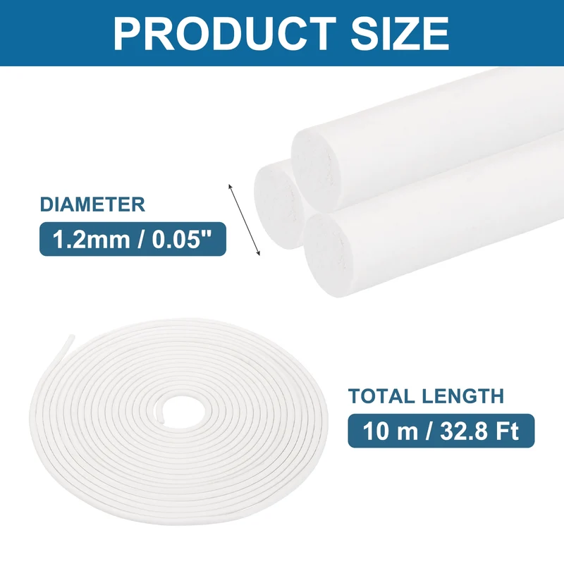 Foam Backer Rod, 1/20" x 32.8Ft Foamed Silicone Foam Caulk Saver, White