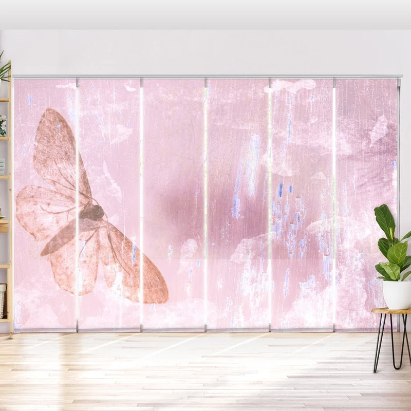 Schiebegardine Motiv "Vintage Schmetterling Grunge"