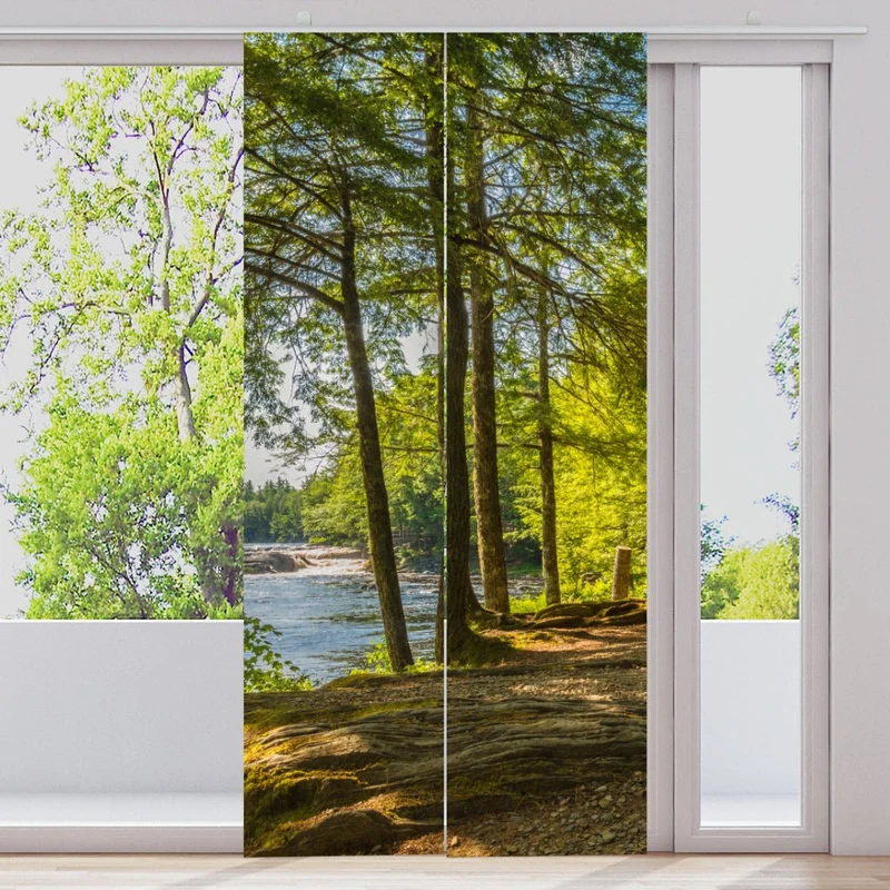 Schiebegardine Motiv "Wald Fluss"