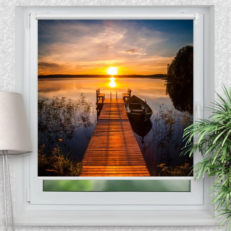 Klemmfix Rollo "Fischerboot See" | Motiv-Klemmrollo