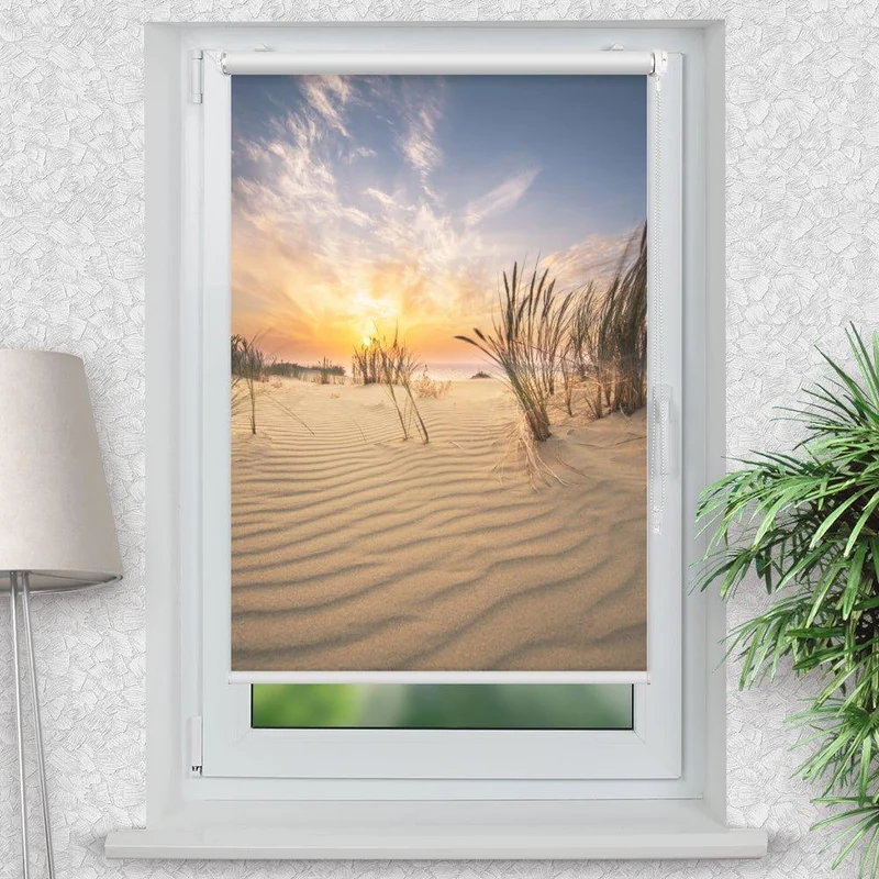 Klemmfix Rollo "Düne Meer" | Motiv-Klemmrollo