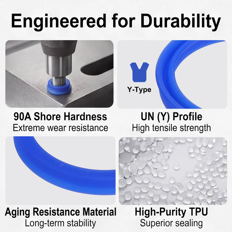 6 Pcs UN Radial Shaft Seal, 40mm ID x 48mm OD x 6mm Width TPU Oil Seal, Blue