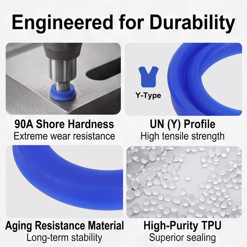 2 Pcs UN Radial Shaft Seal, 35mm ID x 52mm OD x 8mm Width TPU Oil Seal, Blue