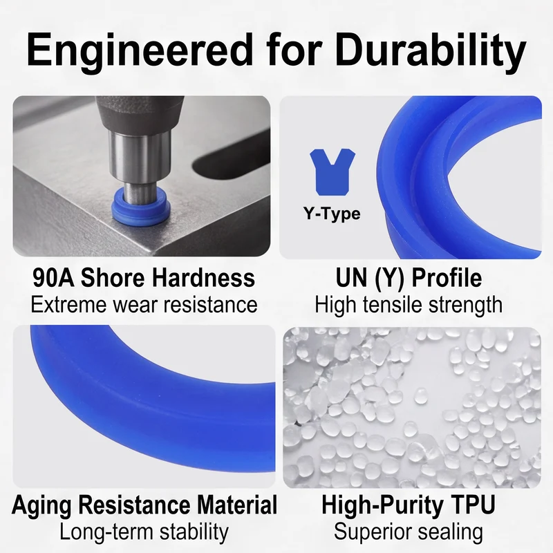 2 Pcs UN Radial Shaft Seal, 35mm ID x 50mm OD x 8mm Width TPU Oil Seal, Blue
