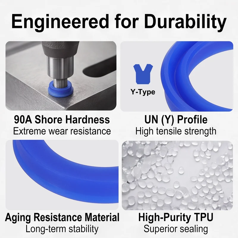 6 Pcs UN Radial Shaft Seal, 35mm ID x 48mm OD x 8mm Width TPU Oil Seal, Blue