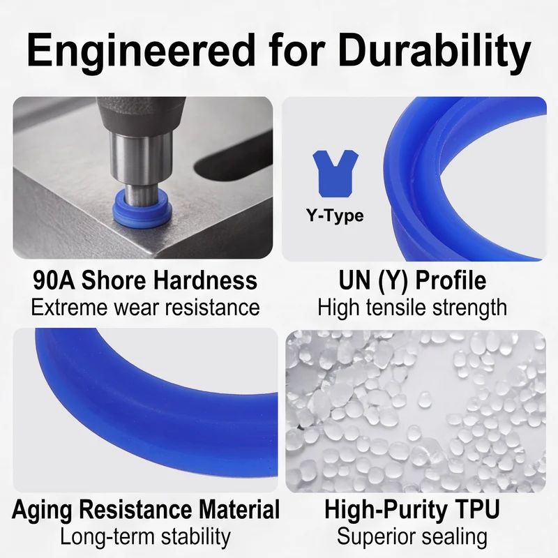 6 Pcs UN Radial Shaft Seal, 35mm ID x 45mm OD x 8mm Width TPU Oil Seal, Blue