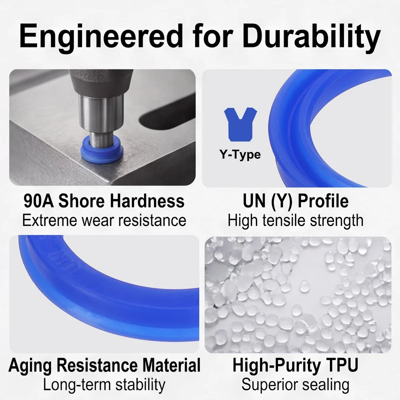 6 Pcs UN Radial Shaft Seal, 35mm ID x 45mm OD x 6mm Width TPU Oil Seal, Blue