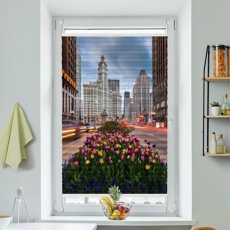Plissee Motiv "Chicago Tulpen"