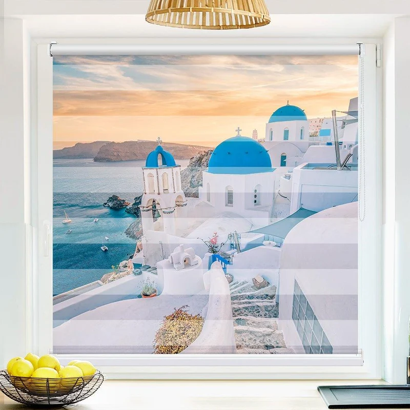 Klemmfix Doppelrollo "Santorini Meer" | Klemm Doppelrollo