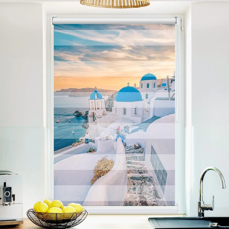 Klemmfix Doppelrollo "Santorini Meer" | Klemm Doppelrollo