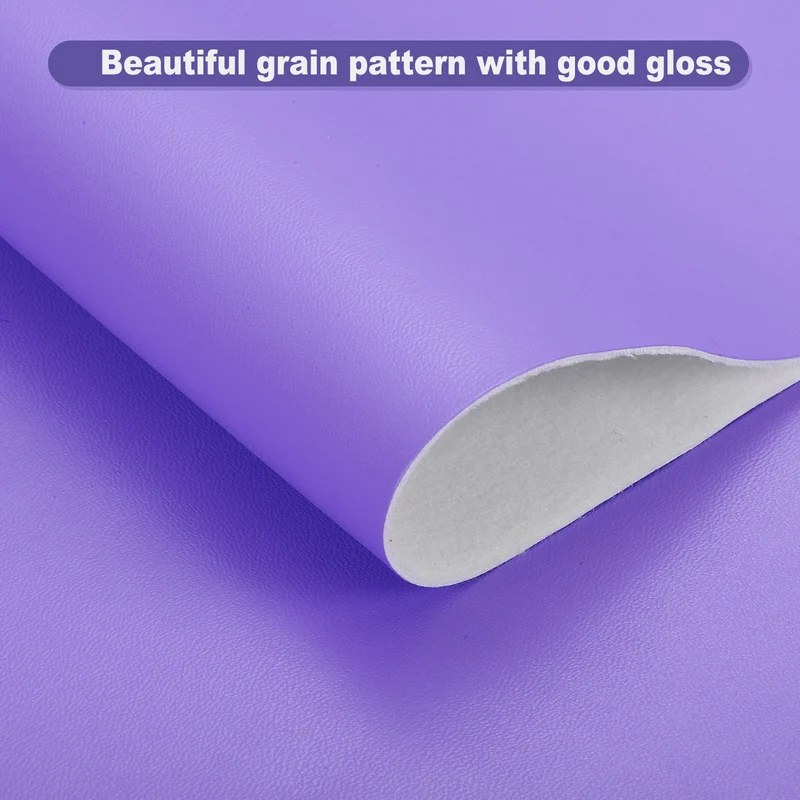 PU Faux Leather Fabric 0.4 Yards Synthetic Leather Material Purple