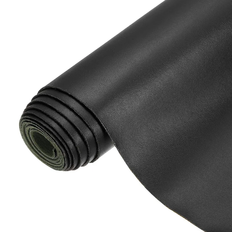 PU Faux Leather Fabric 0.4 Yards Synthetic Leather Material Black