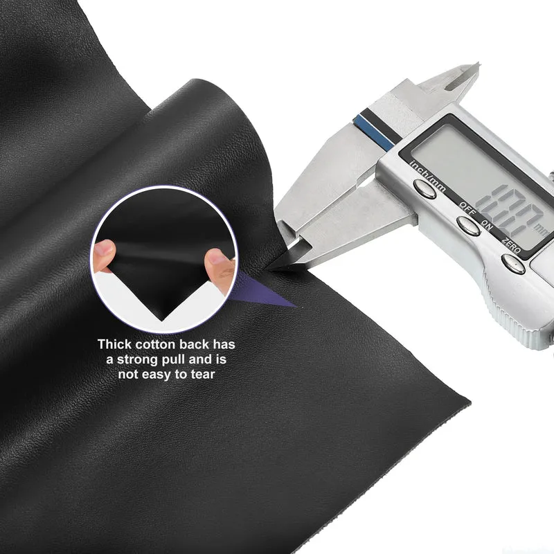 PU Faux Leather Fabric 0.4 Yards Synthetic Leather Material Black