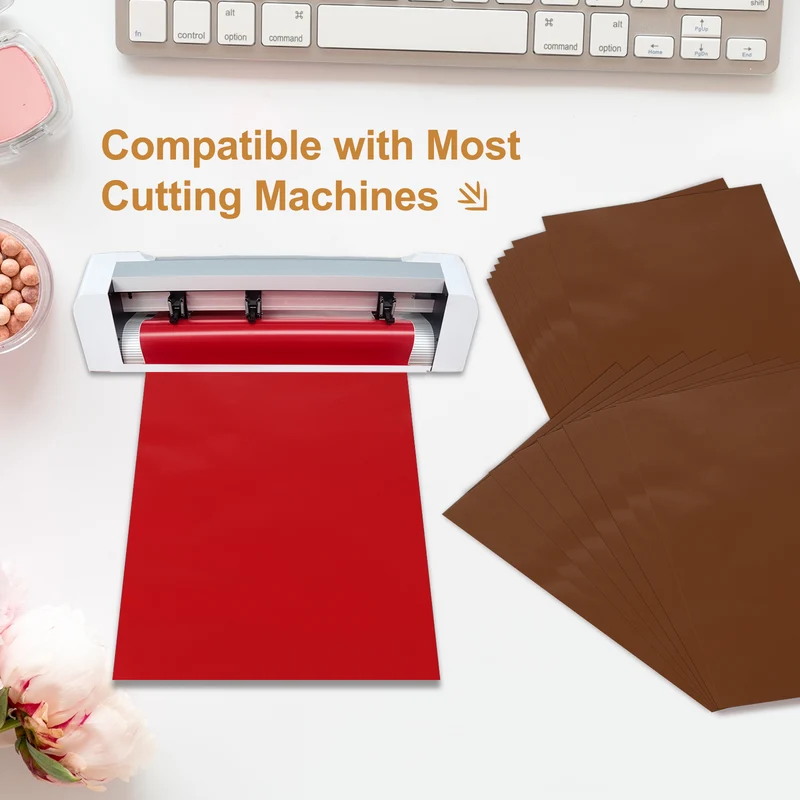 10Pcs Adhesive Vinyl Sheets Bundle,8.3”x 12”Self Adhesive Vinyl, Brown