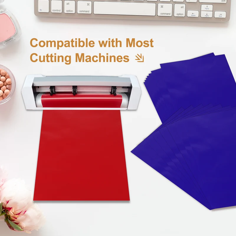 10Pcs Adhesive Vinyl Sheets Bundle,8.3”x 12”Self Adhesive Vinyl, Sapphire Blue