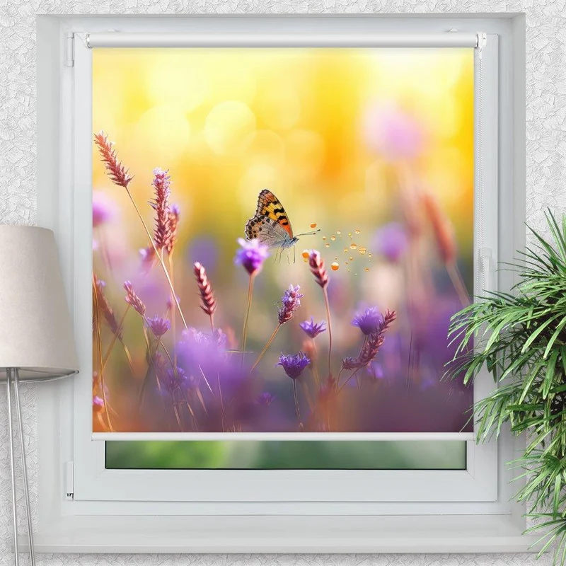 Klemmfix Rollo "Schmetterling Wiese" | Motiv-Klemmrollo