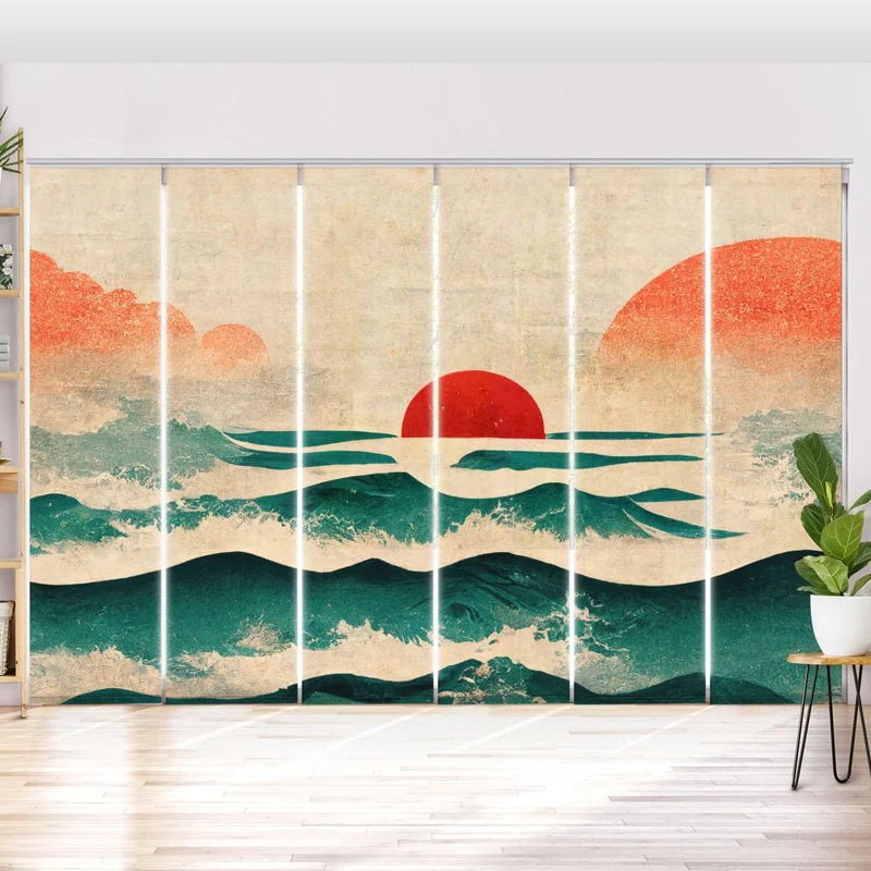 Schiebegardine Motiv "Sonnenuntergang asiatisch"