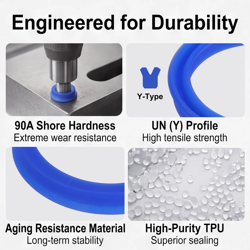 6 Pcs UN Radial Shaft Seal, 35mm ID x 43mm OD x 6mm Width TPU Oil Seal, Blue