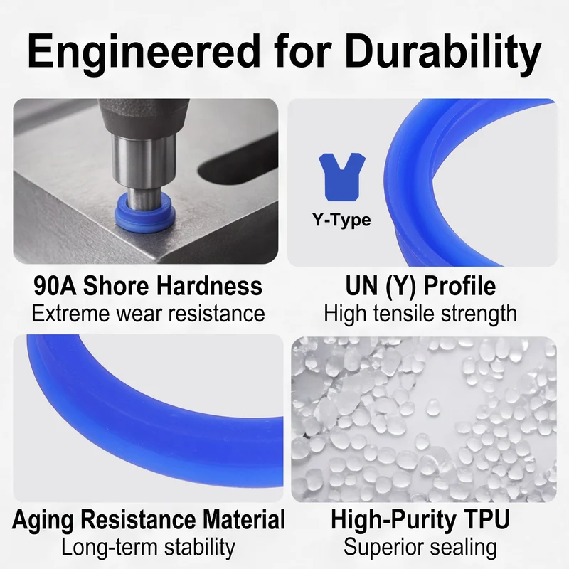 6 Pcs UN Radial Shaft Seal, 35mm ID x 42mm OD x 6mm Width TPU Oil Seal, Blue
