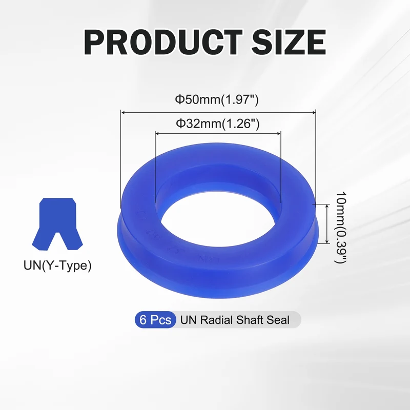 2 Pcs UN Radial Shaft Seal, 32mm ID x 50mm OD x 10mm Width TPU Oil Seal, Blue