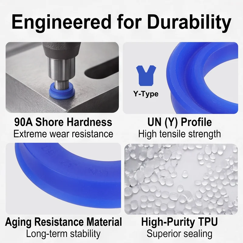 2 Pcs UN Radial Shaft Seal, 32mm ID x 50mm OD x 10mm Width TPU Oil Seal, Blue