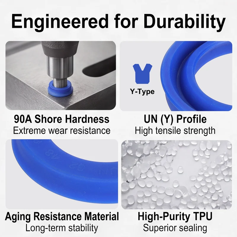 6 Pcs UN Radial Shaft Seal, 32mm ID x 48mm OD x 8mm Width TPU Oil Seal, Blue
